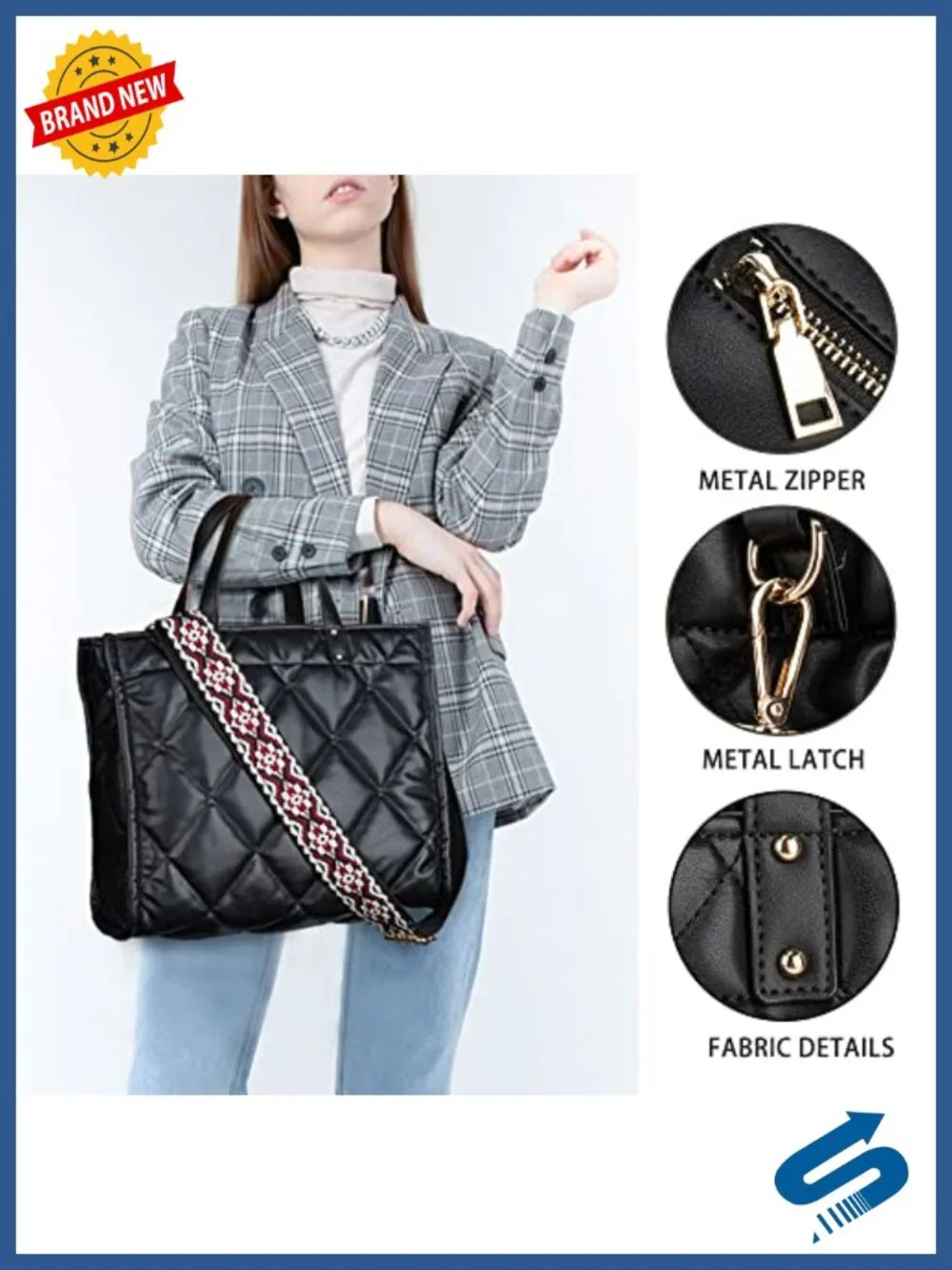 Canvas Tote Bag for Women Top Handle Handbag Crossbody Adjustable Strap